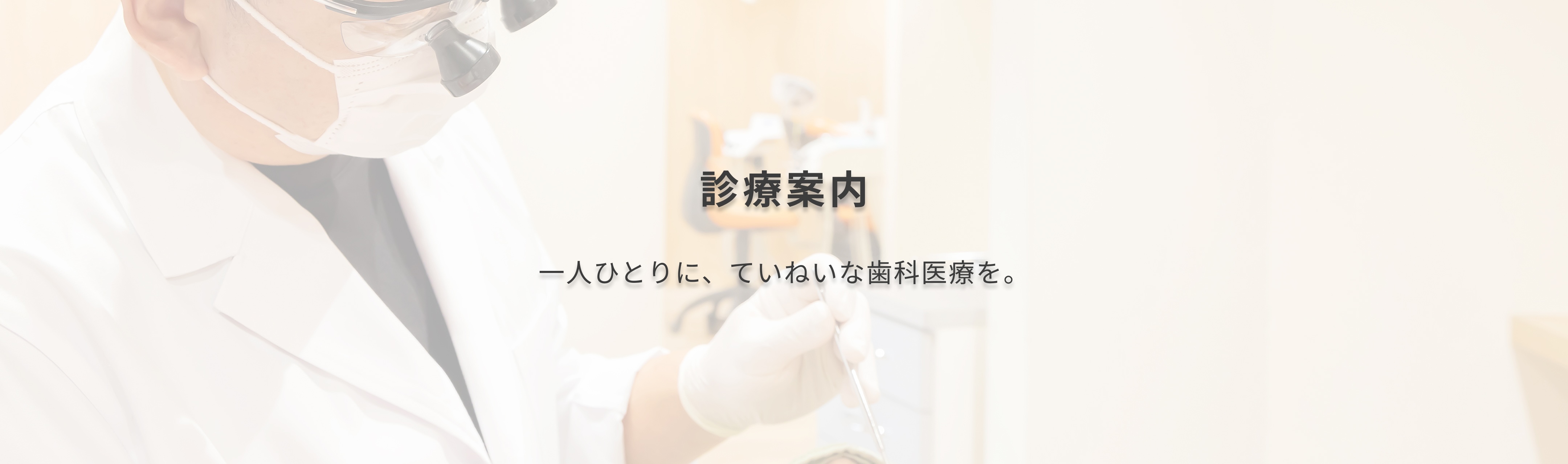 診療案内　一人ひとりに、ていねいな歯科医療を。